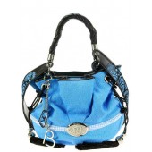 Sac Lancel Moins Cher Brigitte Bardot Tweed Bleu Nautic